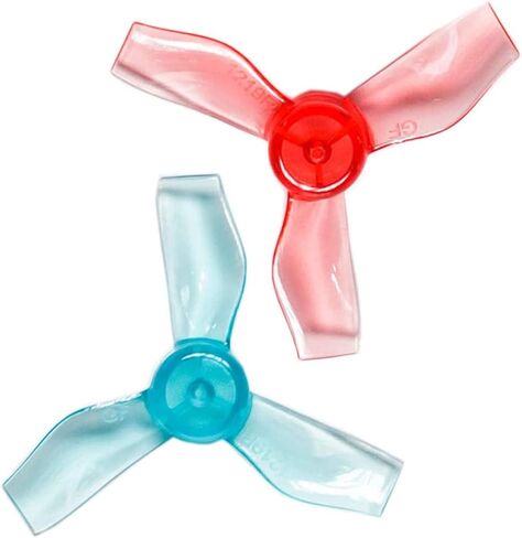 Gemfan 31mm 1219 3-Blade Propellers with 1.0 mm Center Hole for Micro Tiny Whoop FPV Racing Quadcopter (Blue & Red, 16pcs - 8CW 8CCW) in Kuwait