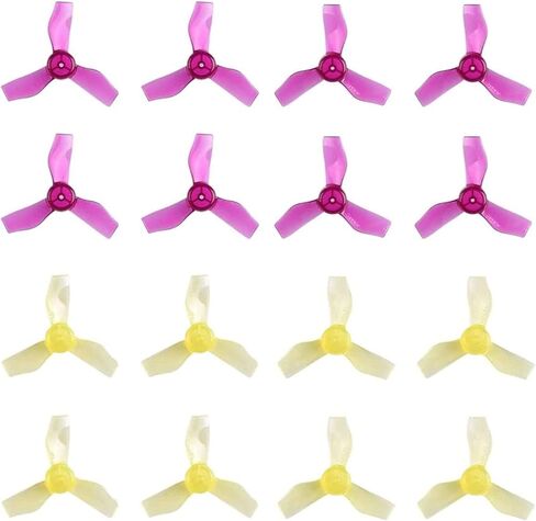 Gemfan 31mm 1219 3-Blade Propellers with 1.0 mm Center Hole for Micro Tiny Whoop FPV Racing Quadcopter (Blue & Red, 16pcs - 8CW 8CCW) in Kuwait