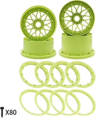 Nylon Front and Rear Wheel Hub Rim Beadlock Ring Set Green for 1/5 Hpi Rovan Km Baja 5B LOSI 5IVE T WLT SLT 4WD Rc Car Parts in Saudi Arabia