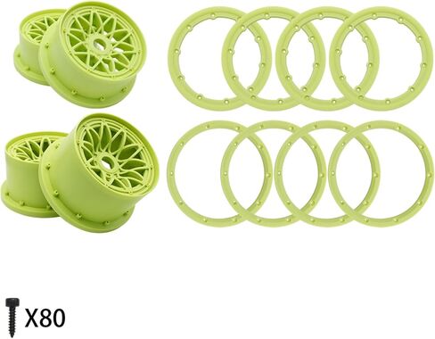 Nylon Front and Rear Wheel Hub Rim Beadlock Ring Set Green for 1/5 Hpi Rovan Km Baja 5B LOSI 5IVE T WLT SLT 4WD Rc Car Parts in Saudi Arabia