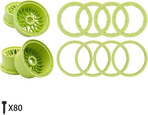 Nylon Front and Rear Wheel Hub Rim Beadlock Ring Set Green for 1/5 Hpi Rovan Km Baja 5B LOSI 5IVE T WLT SLT 4WD Rc Car Parts in Saudi Arabia