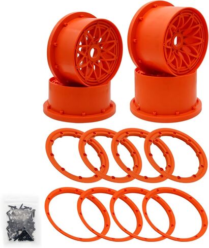 Nylon Front and Rear Wheel Hub Rim Beadlock Ring Set Green for 1/5 Hpi Rovan Km Baja 5B LOSI 5IVE T WLT SLT 4WD Rc Car Parts in Saudi Arabia