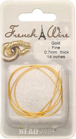 The Beadsmith French Wire – Silver Color – Size Medium (.9mm Diameter) – 14 Inches, Bullion, Gimp – Use to Conceal Beading Wire Next to Crimps and Clasps in Kuwait