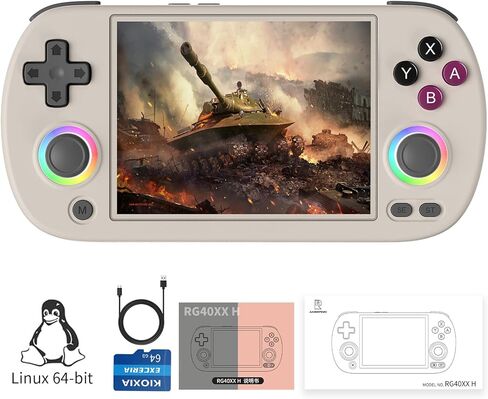 RG40XX H Retro Handheld Game Domes RG40XXH Retro Gaming Console 64 TF CARD MAMS 5000+ CONSOLE GAMING CONSOLE LINUX 64-bit System 4.0 '' IPS Screen WiFi Bluetooth HD and TV Output in Kuwait