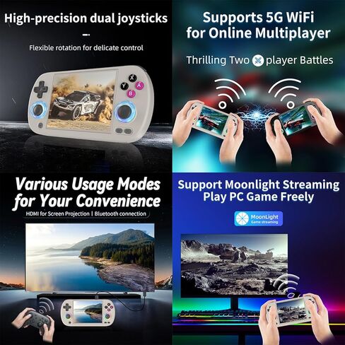 RG40XX H Retro Handheld Game Domes RG40XXH Retro Gaming Console 64 TF CARD MAMS 5000+ CONSOLE GAMING CONSOLE LINUX 64-bit System 4.0 '' IPS Screen WiFi Bluetooth HD and TV Output in Kuwait