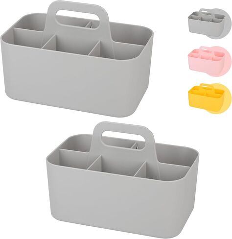 Tiawudi 2 Pack Caddy مع مقبض ، وعلبة بلاستيكية محمولة ، وتخزين للتنظيف ، والاستحمام ، والمكياج ، والفن ، والحرف ، والقرطاسية ، والفصول الدراسية والمكتب ، ومنظم حمل ، in Kuwait
