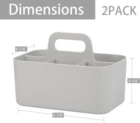 Tiawudi 2 Pack Caddy مع مقبض ، وعلبة بلاستيكية محمولة ، وتخزين للتنظيف ، والاستحمام ، والمكياج ، والفن ، والحرف ، والقرطاسية ، والفصول الدراسية والمكتب ، ومنظم حمل ، in Kuwait