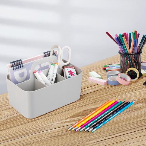 Tiawudi 2 Pack Caddy مع مقبض ، وعلبة بلاستيكية محمولة ، وتخزين للتنظيف ، والاستحمام ، والمكياج ، والفن ، والحرف ، والقرطاسية ، والفصول الدراسية والمكتب ، ومنظم حمل ، in Kuwait