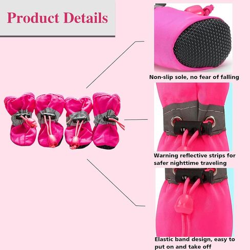 Dog Boots for Small Medium Large Dogs with Reflective Strap, Anti-Slip Dog Shoes for Hot Pavement, Dog Booties and Paw Protectors for Cat Pet Doggie Hiking Hardwood Indoor Outdoor (Black 6) in Saudi Arabia