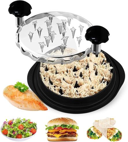 Chicken Shredder Tool, Anti-Slip Handle, Diamond Design, BPA-Free, Black, Meat Shredder, Dishwasher Safe in Kuwait