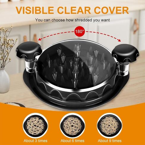 Chicken Shredder Tool, Anti-Slip Handle, Diamond Design, BPA-Free, Black, Meat Shredder, Dishwasher Safe in Kuwait