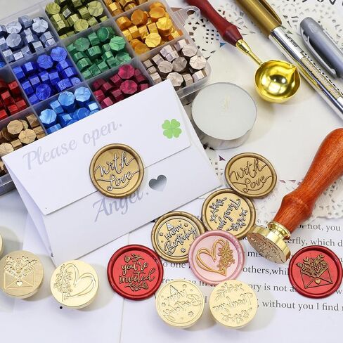 طقم ختم Swangsa Celtic Wax Seal مع حبات شمع الختم 450pcs ، 2 الأقلام والملعقة لحفل الزفاف ، الدعوات ، البطاقات ، المغلف ، عيد الميلاد in Kuwait