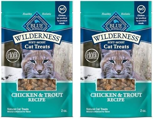Blue Buffalo Wilderness Grain Free Soft-Moist Cat Treats, Chicken & Trout 2-oz Bag (Pack of 2) in Saudi Arabia