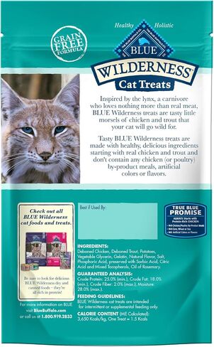 Blue Buffalo Wilderness Grain Free Soft-Moist Cat Treats, Chicken & Trout 2-oz Bag (Pack of 2) in Saudi Arabia
