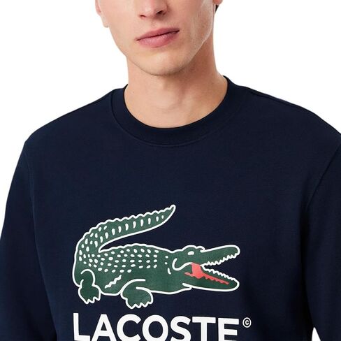 Lacoste Men's Crocodile Print Crew Neck Sweatshirt in Saudi Arabia