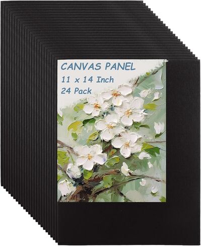 24 Pack 11x14 Inch Black Canvases for Painting Canvas Panels Cotton Canvas Board for Oil Acrylic Painting in Saudi Arabia