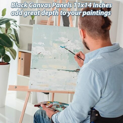 24 Pack 11x14 Inch Black Canvases for Painting Canvas Panels Cotton Canvas Board for Oil Acrylic Painting in Saudi Arabia
