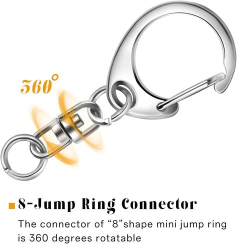 Roctee 50 Pcs Key Clasps Kit Metallic Black, Swivel Keychain Clip Lanyard Snap Hook, Lobster Claw Clasp Key Chain for DIY Crafts in Kuwait
