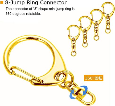 Roctee 50 Pcs Key Clasps Kit Metallic Black, Swivel Keychain Clip Lanyard Snap Hook, Lobster Claw Clasp Key Chain for DIY Crafts in Kuwait