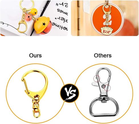 Roctee 50 Pcs Key Clasps Kit Metallic Black, Swivel Keychain Clip Lanyard Snap Hook, Lobster Claw Clasp Key Chain for DIY Crafts in Kuwait