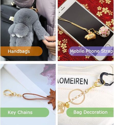 Roctee 50 Pcs Key Clasps Kit Metallic Black, Swivel Keychain Clip Lanyard Snap Hook, Lobster Claw Clasp Key Chain for DIY Crafts in Kuwait