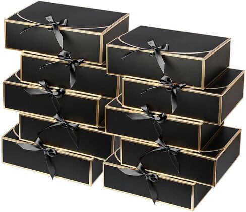 Wluseaxi 10pack صناديق الهدايا البيضاء ، 10.6x7.8x3.1inch مربع اقتراح وصيفات الشرف مع أشرطة ، صناديق هدايا مع أغطية للهدايا ، عيد الأم ، حفل زفاف ، حفلة عيد ميلاد ، الذكرى السنوية in Kuwait