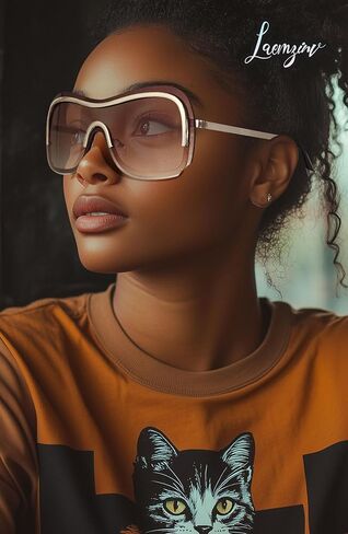 نظارة شمسية Y2k ملفوفة حولها مع ظلال درع كبيرة، هيكل معدني كبير طراز التسعينيات من القرن الماضي، نظارات شمسية مستقبلية UV400 LA042 in Kuwait