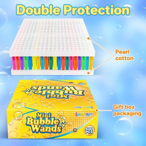 Bubble Wand, 400 Pcs Mini Bubble Wands Bulk in 10 Colors, Bubble Easter Halloween Party Favors for Kids, Summer Toys, Indoor Outdoor Activity, Themed Birthday, Wedding, for Girls & Boys in Saudi Arabia