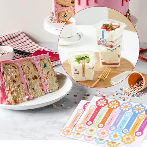 Beyonday 300pcs Handmade Lollipop Baking Stickers for Cake Box/Tins/Jars/Coffee Cups/Bottles, Long Label Flower Sealing Bakery Stickers for Gift Wrapping Self-Adhesive Tamper Evident Seal Labels in Saudi Arabia