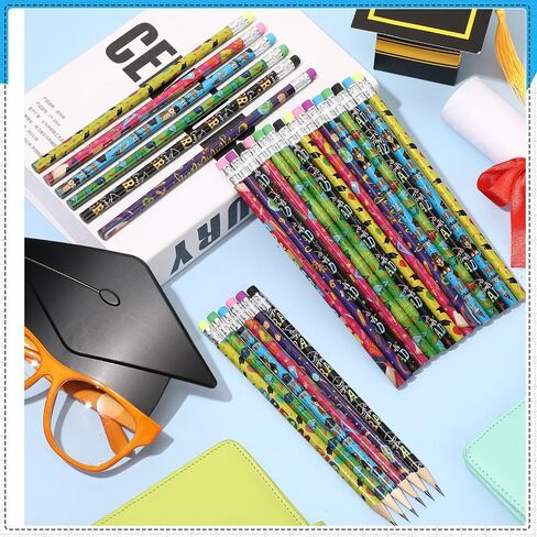 Sabary 36 Pcs Graduation Pencil Bulk Assorted Pencils with Eraser Inspirational Motivational Graduation Party Favor Gift for Student Teacher School Office Supplies(Happy Graduations Congrats) in Saudi Arabia