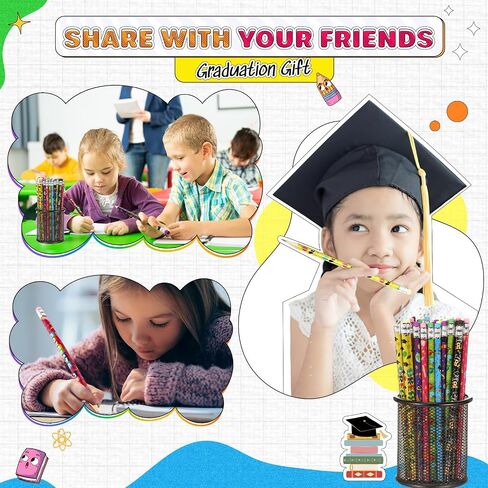 Sabary 36 Pcs Graduation Pencil Bulk Assorted Pencils with Eraser Inspirational Motivational Graduation Party Favor Gift for Student Teacher School Office Supplies(Happy Graduations Congrats) in Saudi Arabia