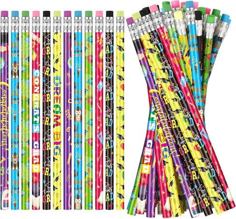 Sabary 36 Pcs Graduation Pencil Bulk Assorted Pencils with Eraser Inspirational Motivational Graduation Party Favor Gift for Student Teacher School Office Supplies(Happy Graduations Congrats) in Saudi Arabia