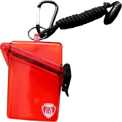 حامل شارة هوية مقاوم للماء مع الحبل والمقطع - حامل أموال للسباحة أو الشاطئ أو الرحلات البحرية - حالة إثبات المياه الصلبة الصلبة للمفتاح وبطاقات الائتمان والأسفار + معرف متخصص (أزرق) in Kuwait