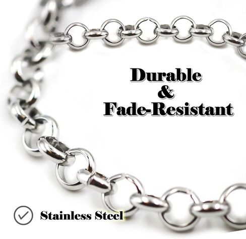 Silver Rolo Chain Jewelry Making Supplies 9.8ft - 4mm Link Chain Bulk for DIY Bracelet Hat Chains Decoration in Kuwait