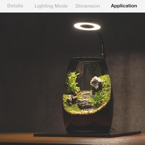 LED Aquarium Light مع قاعدة ، مصباح نمو نباتات USB قابلة للضايق لخزان أسماك Betta ، النباتات المحفوظة بوعاء ، العصارة ، المناظر الطبيعية المصغرة (قاعدة أكريليك أسود 10W ، صغيرة) in Kuwait