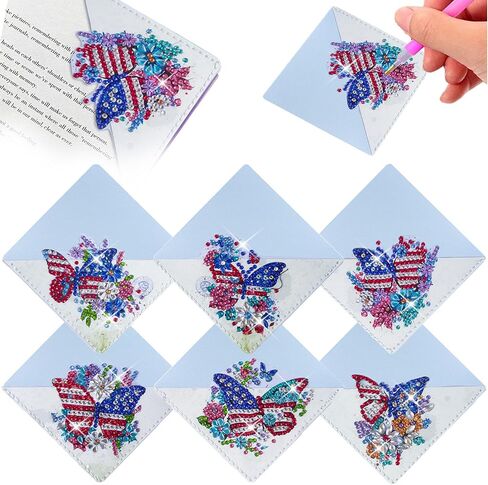 4 PCS Diamond Painting Laink ، صانعي الكتب الزاوية DIY للبالغين عشاق الكتب ، المبتدئين في المبتدئين ، مجموعات فنون الماس الصغيرة ، الطلاء من قبل فنية هدية للنساء الفتيات (قلب زهرة) in Kuwait