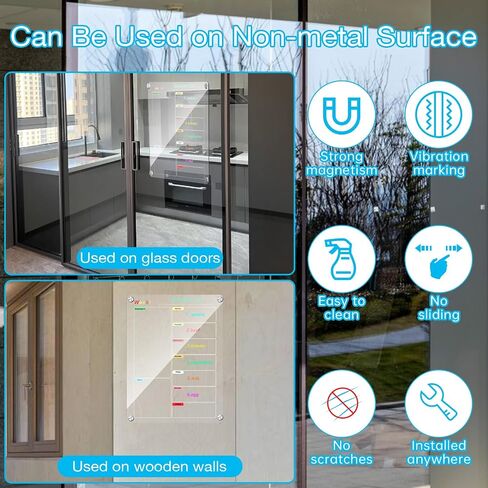 Acrylic Magnetic Calendar for Refrigerator, 12"x16" Clear Fridge Calendar Dry Erase Planning Boards Weekly Planner in Saudi Arabia