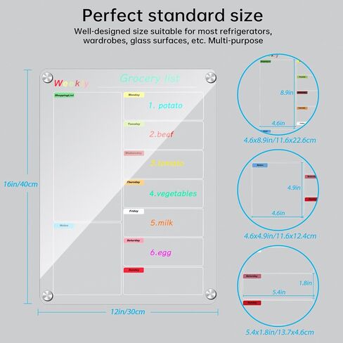 Acrylic Magnetic Calendar for Refrigerator, 12"x16" Clear Fridge Calendar Dry Erase Planning Boards Weekly Planner in Saudi Arabia