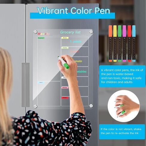Acrylic Magnetic Calendar for Refrigerator, 12"x16" Clear Fridge Calendar Dry Erase Planning Boards Weekly Planner in Saudi Arabia