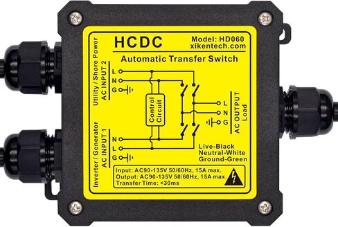 AC120V 15Amp Automatic Transfer Switch, ATS Auto Transfer Switch, HD060 in Saudi Arabia