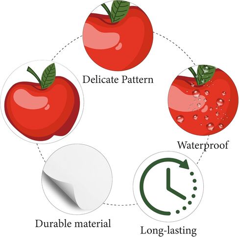 CREATCABIN 128Pcs Small Rose Stickers Red Flower Plastic Decal Self-Adhesive Waterproof Sticker Round Bulk Dot Stickers for Water Bottles Planner DIY Crafts Laptop Junk Journal Collage 2.5x2.5cm in Kuwait