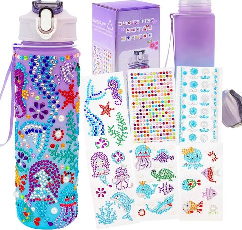 Easter Basket Stuffers for Kids Girls, Easter Gifts for Girls, Easter Gifts for Kids, Decorate Your Own Water Bottle Kits for Girls, Gifts for 5 6 7 8 9 10 Year Old Girls, Girls Toys Age 6-8 in Saudi Arabia