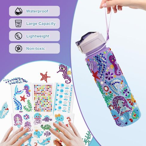 Easter Basket Stuffers for Kids Girls, Easter Gifts for Girls, Easter Gifts for Kids, Decorate Your Own Water Bottle Kits for Girls, Gifts for 5 6 7 8 9 10 Year Old Girls, Girls Toys Age 6-8 in Saudi Arabia