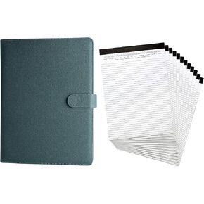مجلد الحافظة Padfolio Padfolio (Gray Green) ، وكتابة الحافظة الجلدية Faux Bork