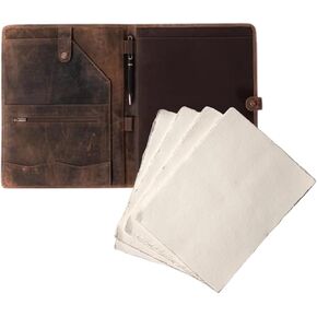 حزمة padfolio الجلدية مع 200 GSM حرف خمر الحجم