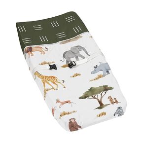 Sweet Jojo Designs Vintage Airplane Boy Baby Nursery Changing Pad Cover - Grey Yellow Orange Red White and Blue Airplanes Air Plane Transportation Clouds Sun Sky Aviator Aviation