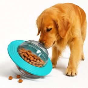 لعبة Dog Interactive Toy - موزع وحاوية أغذية الحيوانات الأليفة للكلاب - لعبة الاستغناء عن الطعام للحيوانات الأليفة - لعبة ممتعة للكلاب والجزر - علاج لعبة تغذية الألغاز - وعاء الكلب البطيء.