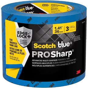 شريط Scotchblue Prosharp Painter عرضه 1.5 بوصة (1.41 في × 60 عامًا) يحمي الشريط الأزرق لفة 1 الأسطح ويزيل بسهولة ، شريط قفل الحافة للاستخدام الداخلي والخارجي (2093+-36ec)