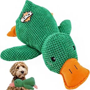 الأخضر 17.7 في ألعاب الكلب الضيقة لعبة Duck Dog Dog - Plush Plush for Embraction Embraction Quack Otter Potted Dog Plucks Ducks for Indoor & Outdoor Dog Guard Tough