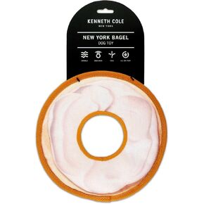 Kenneth Cole Stuffing-Free Durable New York Bagel Dog Toy – Chew-Resistant Nylon, Squeaker, Crinkle, and All-Day Play in Kuwait